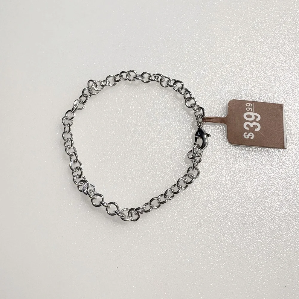 Child Size Silver Plated Chain Bracelet New With Tags